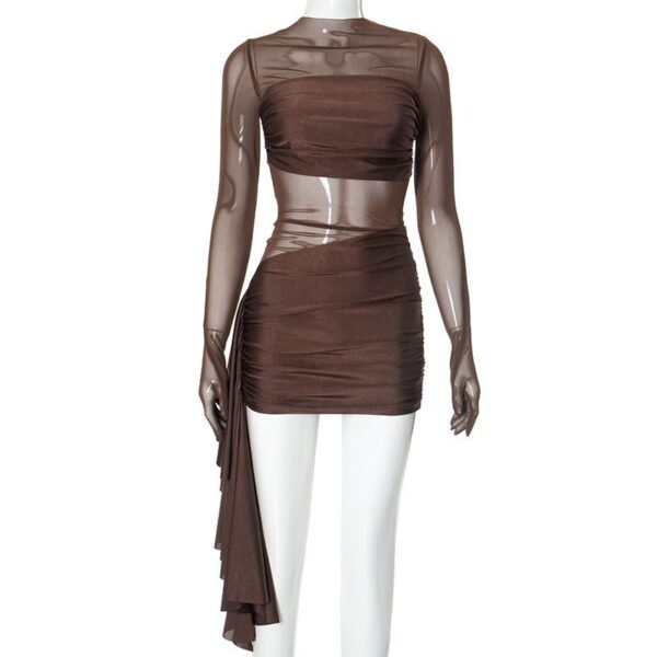 Budhual Fashion See Through Tight Elegent IrreguLar Dress - Image 3