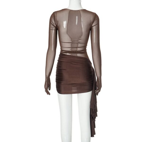 Budhual Fashion See Through Tight Elegent IrreguLar Dress - Image 2