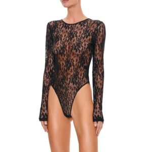 Solid Lace Bodysuits For Women Fashion Sexy Club