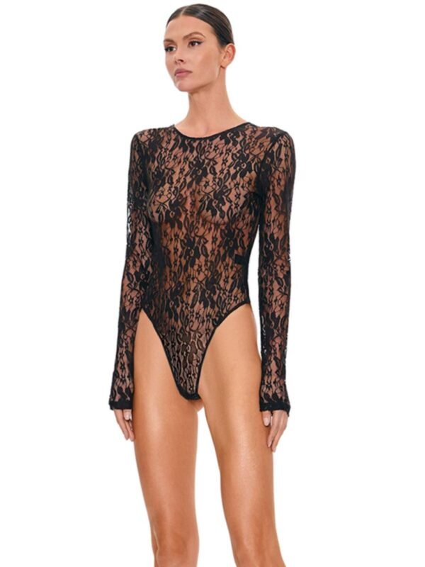 Solid Lace Bodysuits For Women Fashion Sexy Club