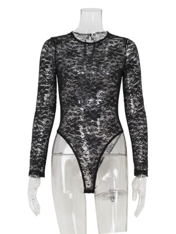 Solid Lace Bodysuits For Women Fashion Sexy Club - Image 3