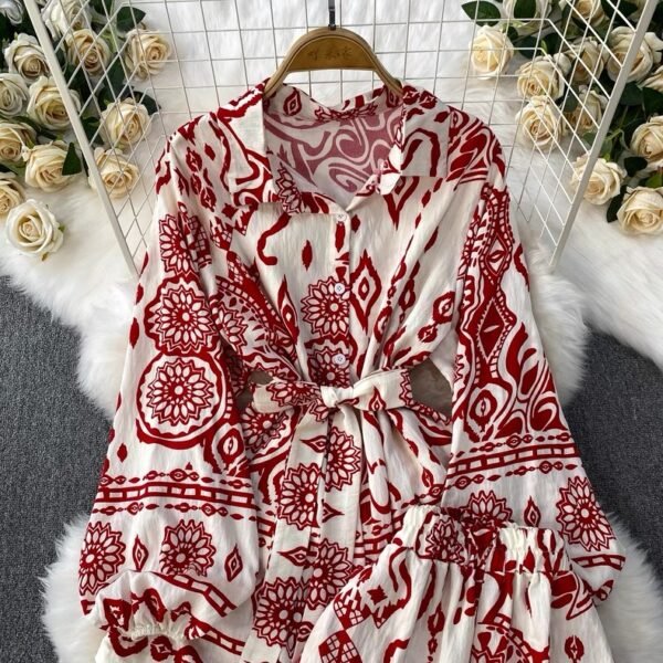 Women printed pants 2 pieces set - Image 2