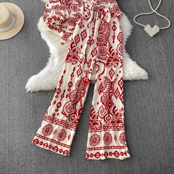 Women printed pants 2 pieces set - Image 3