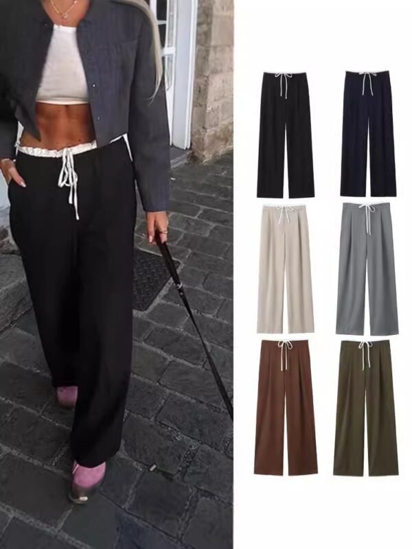 Women’s casual Double layer high waist trouser - Image 6