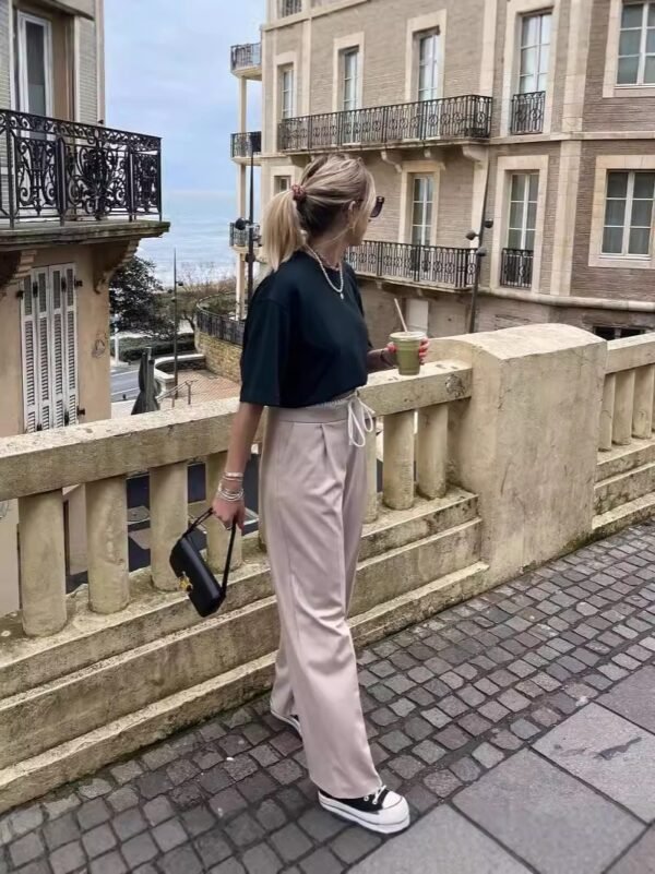 Women’s casual Double layer high waist trouser - Image 3