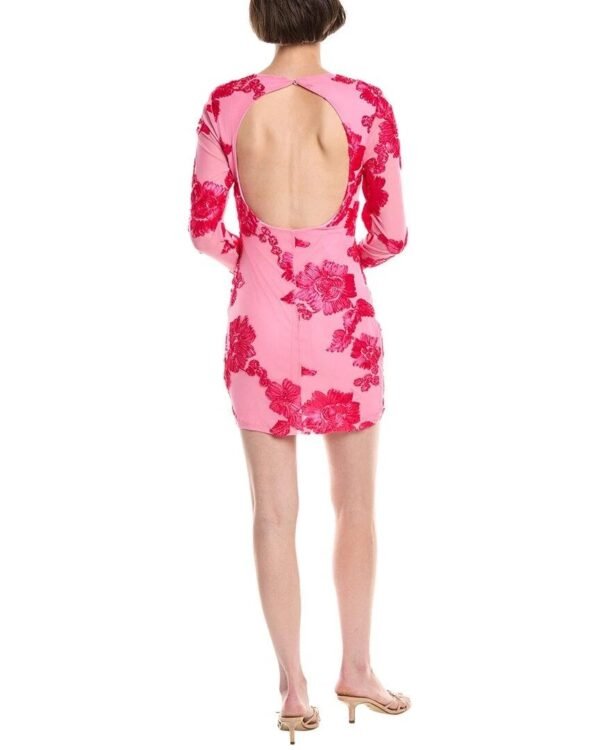 Glam Pink Floral Backless Short Dress - Image 2