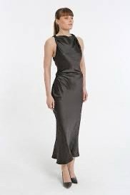 Zara Black Satin Dress