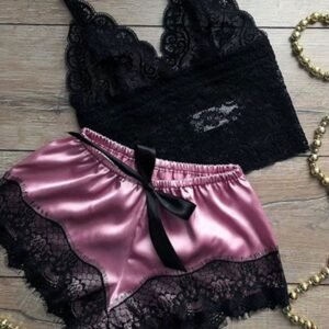 Pyjama Sexy Satin En Dentelle